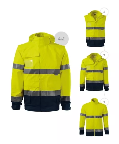 Pracovná bunda HV GUARD 4 IN 1 - pohľad 2